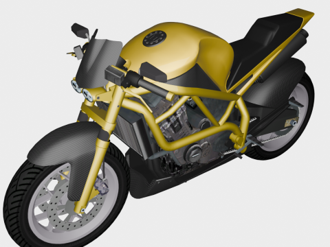 Furyblade 1100X - High Poly Sport Motorcycle Modello 3D