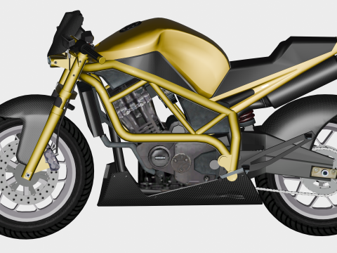 Furyblade 1100X - High Poly Sport Motorcycle Modelo 3D