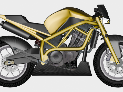 Furyblade 1100X - High Poly Sport Motorcycle Modelo 3D