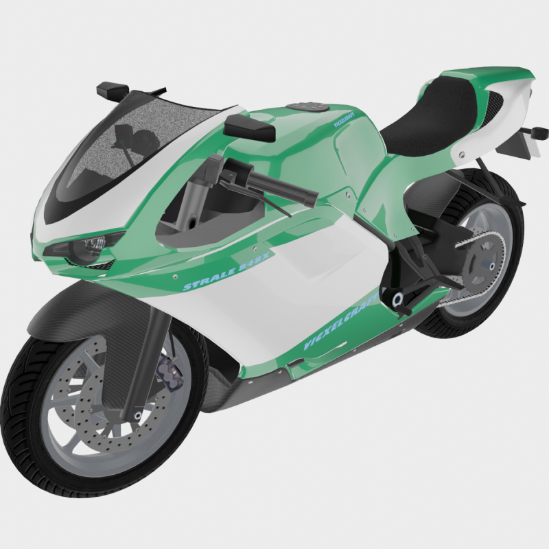 Strale 848X - High Poly Sportbike 3D 模型 .c4d .max .obj .3ds .fbx .stl .blend