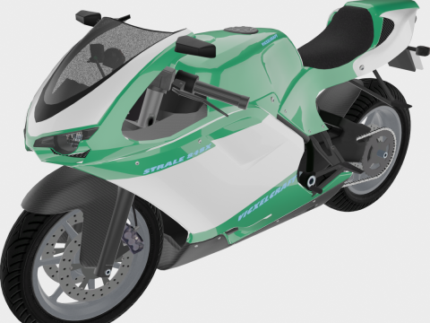 Strale 848X - High Poly Sportbike 3D Model