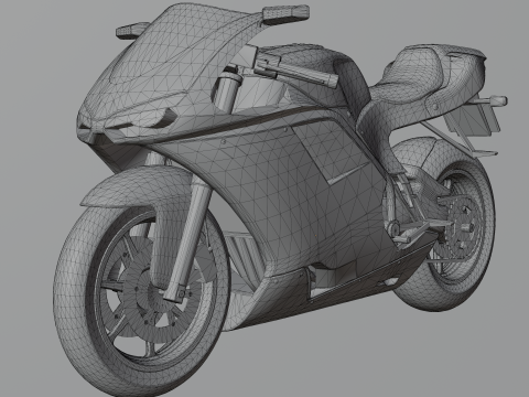 Strale 848X - High Poly Sportbike 3D 模型