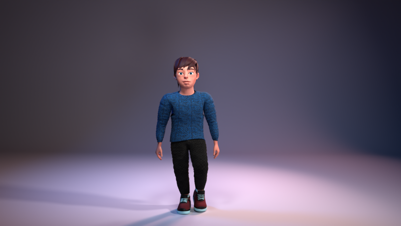 Stylized low poly kid character 3D 모델 .c4d .max .obj .3ds .fbx .stl .blend
