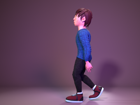 Stylized low poly kid character 3D 모델