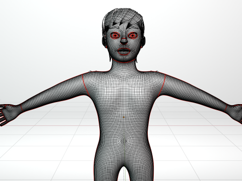 Stylized low poly kid character 3D 모델