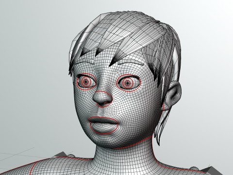 Stylized low poly kid character 3D 모델