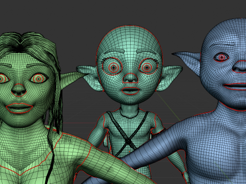 Stylized Family Pck Characters 3D Модель
