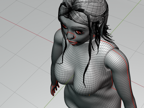 Stylized low poly girl character Model 3D