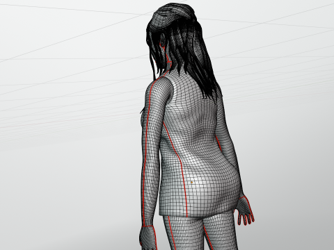 Stylized low poly girl character Model 3D