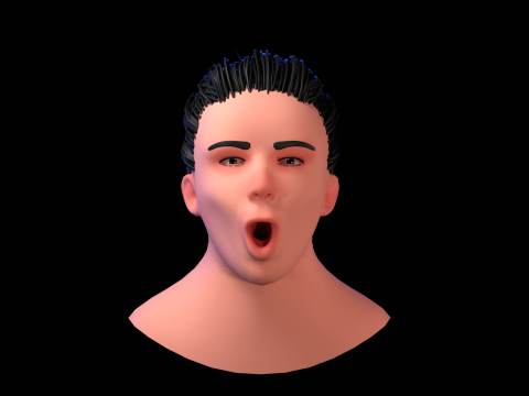 3d low poly head Model 3D