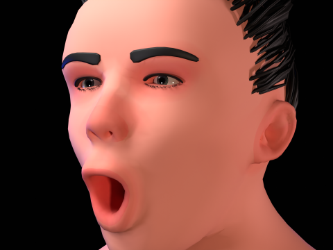 3d low poly head 3D 模型