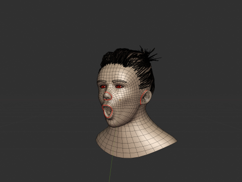 3d low poly head 3D 模型