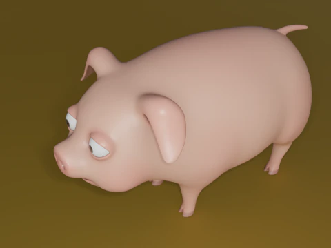 Stylized Pig 3D Model
