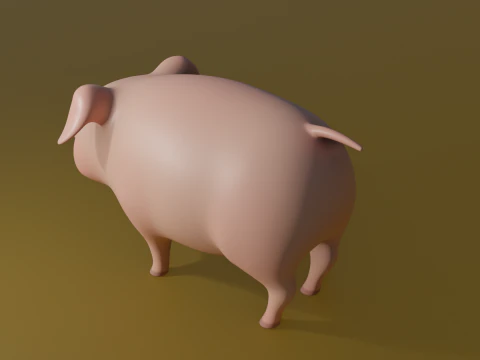 Stylized Pig 3D Model