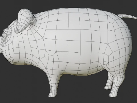 Stylized Pig 3D Model