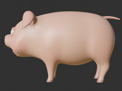 Stylized Pig 3D Model