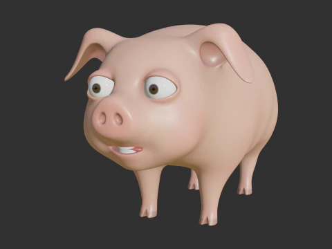 Stylized Pig 3D Model