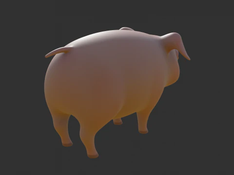 Stylized Pig 3D Model