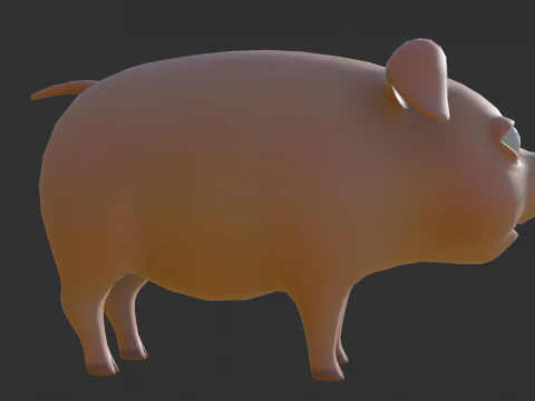 Stylized Pig 3D Model