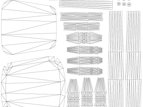 Round Table and Chairs 3D Model