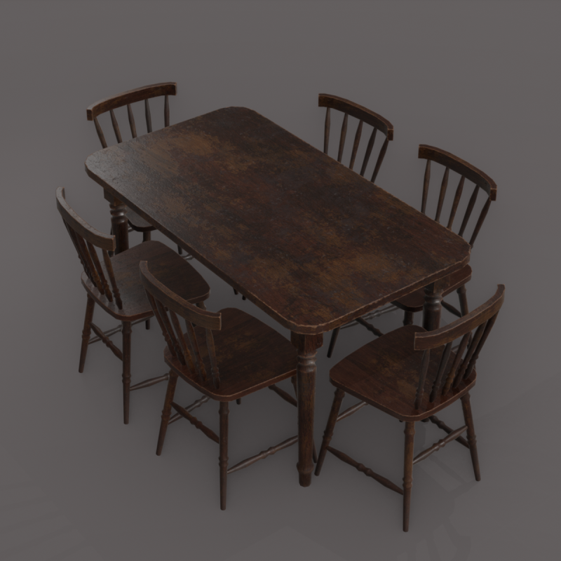 Table and Chairs 3D मॉडल .c4d .max .obj .3ds .fbx .stl .blend 