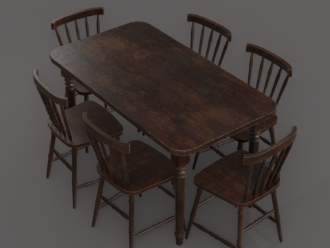Table and Chairs 3D Модель