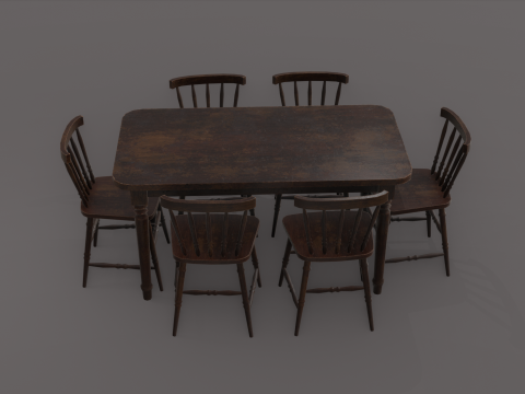 Table and Chairs 3D मॉडल