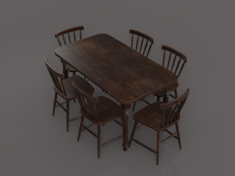 Table and Chairs 3D मॉडल