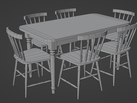 Table and Chairs 3D मॉडल