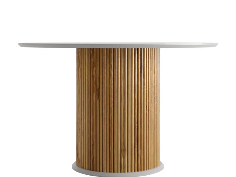 Round wooden dining table Model 3D