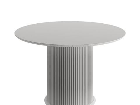 Round wooden dining table Model 3D