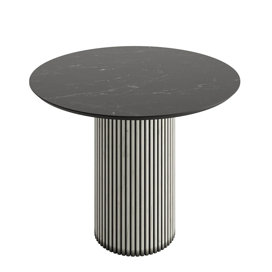 Round wooden dining table 3D Model .c4d .max .obj .3ds .fbx .stl .blend 