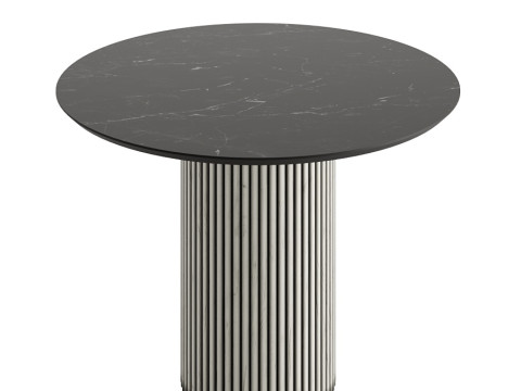 Round wooden dining table 3D Model
