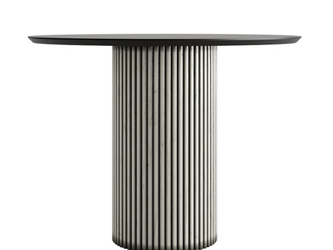 Round wooden dining table 3Dモデル