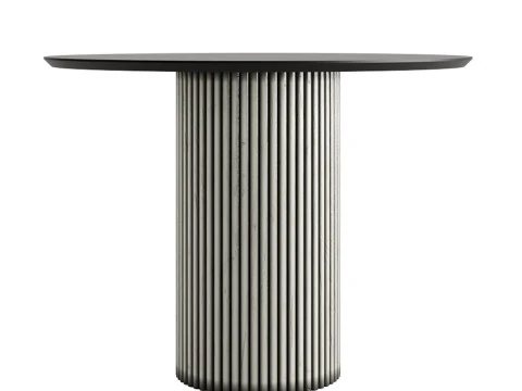 Round wooden dining table 3D Model