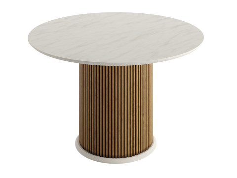 Round wooden dining table Model 3D
