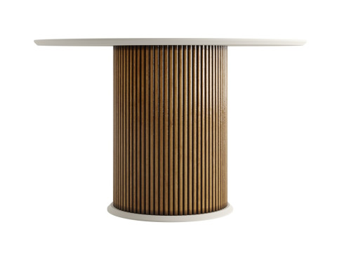Round wooden dining table 3D 모델