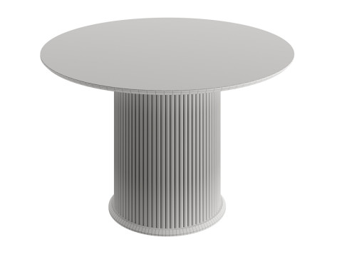 Round wooden dining table 3D 모델