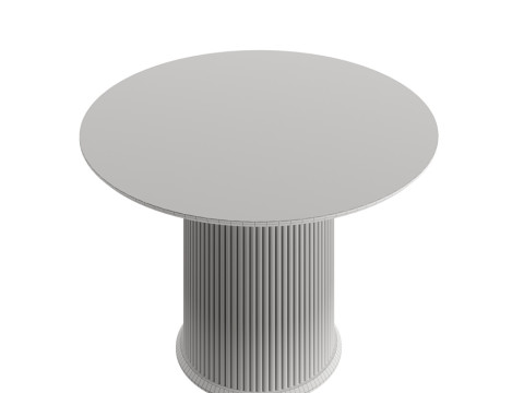 Round wooden dining table 3D 모델