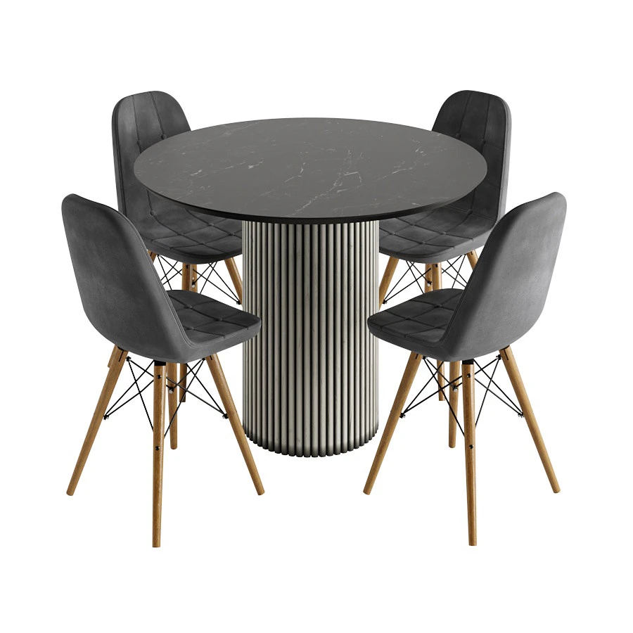 Modern dining set 3D Model .c4d .max .obj .3ds .fbx .stl .blend 