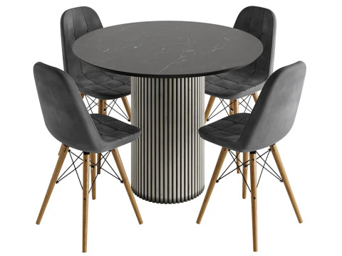 Modern dining set 3D Model