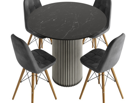 Modern dining set 3D Model