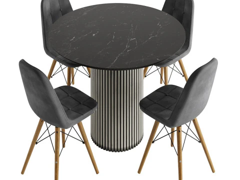 Modern dining set 3D Model