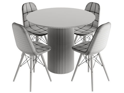 Modern dining set 3D Model