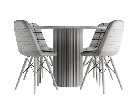 Modern dining set 3D Model