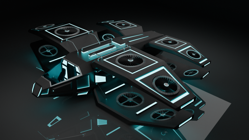 Sci fi Air Craft 3D Model .c4d .max .obj .3ds .fbx .stl .blend 