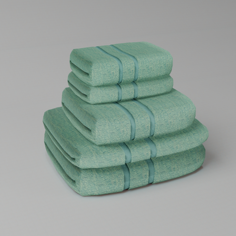 Stack of turquoise bath towels 3D Модель .c4d .max .obj .3ds .fbx .stl .blend 