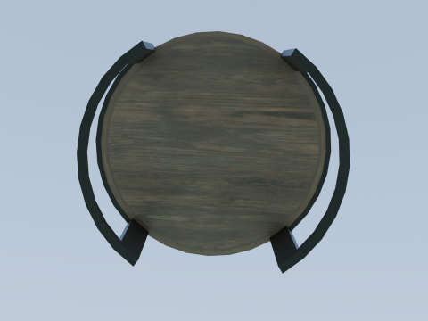 Low-Poly Coffee Table with Plates Cakes and Cups Game Ready Low-poly Modello 3D