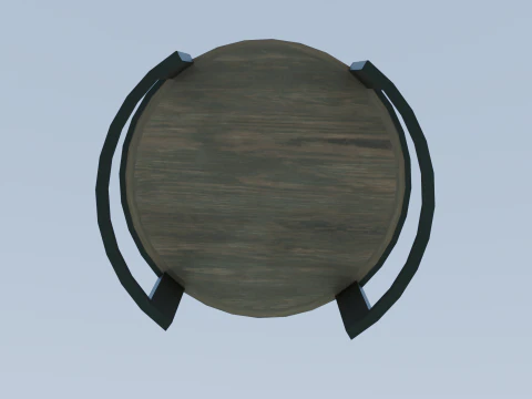 Low-Poly Coffee Table with Plates Cakes and Cups Game Ready Low-poly 3D Model