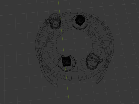 Low-Poly Coffee Table with Plates Cakes and Cups Game Ready Low-poly Modello 3D